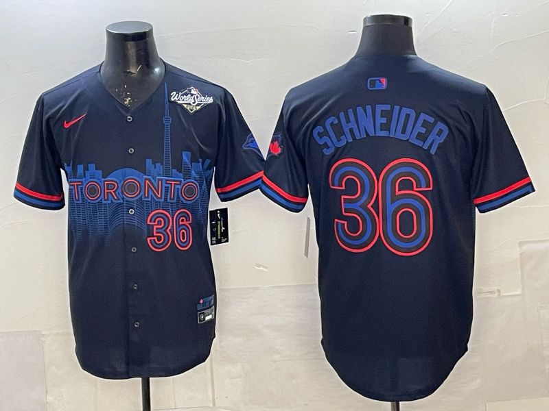 Men 2025 Nike Toronto Blue Jays #36 Schneider Blue Game MLB Jersey 09->toronto blue jays->MLB Jersey